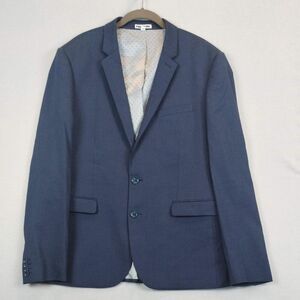 Express Suit Jacket Linen Wool Blend Skinny Fit Innovator Jacket Navy Size 42R